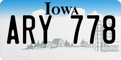 IA license plate ARY778