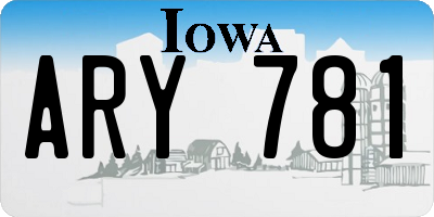 IA license plate ARY781