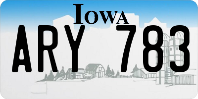 IA license plate ARY783