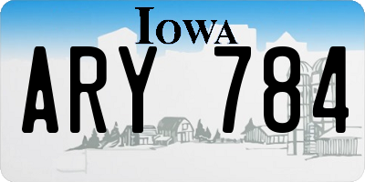 IA license plate ARY784