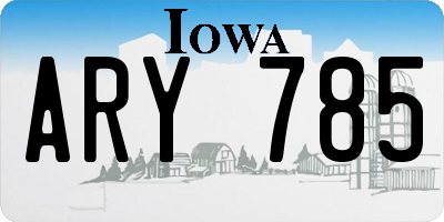 IA license plate ARY785