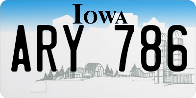 IA license plate ARY786