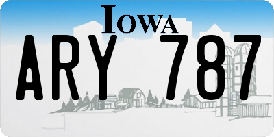 IA license plate ARY787