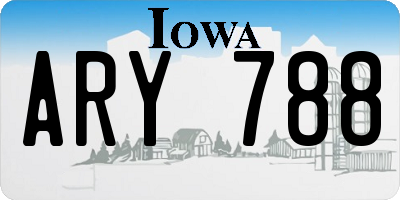 IA license plate ARY788