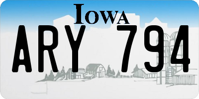 IA license plate ARY794