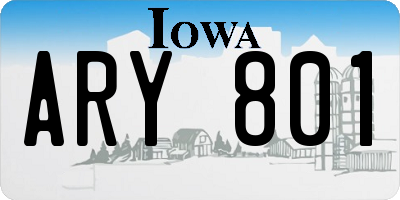 IA license plate ARY801