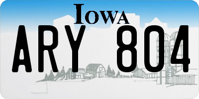 IA license plate ARY804