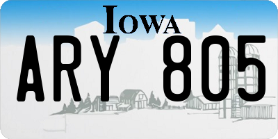 IA license plate ARY805