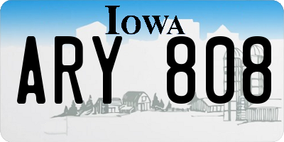IA license plate ARY808
