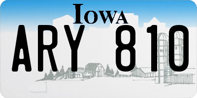 IA license plate ARY810