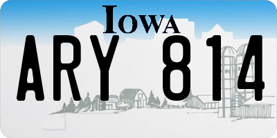 IA license plate ARY814