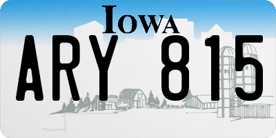 IA license plate ARY815