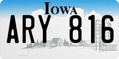 IA license plate ARY816