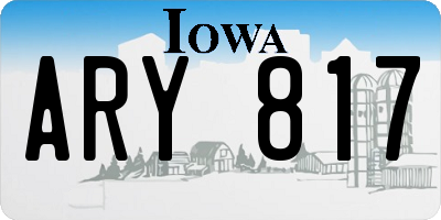 IA license plate ARY817