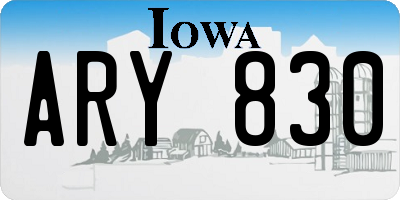 IA license plate ARY830