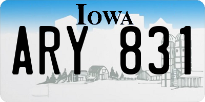 IA license plate ARY831
