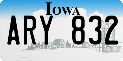 IA license plate ARY832