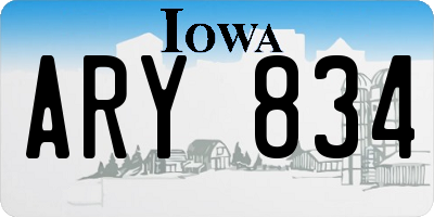 IA license plate ARY834