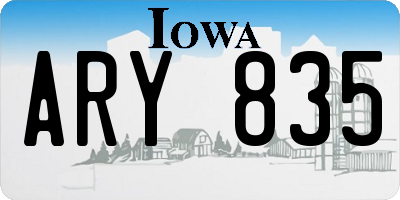 IA license plate ARY835