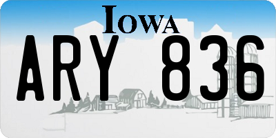 IA license plate ARY836