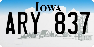 IA license plate ARY837