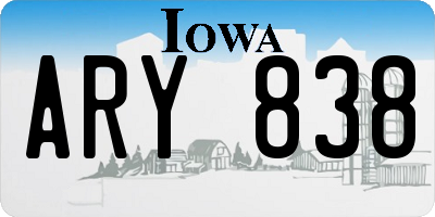 IA license plate ARY838