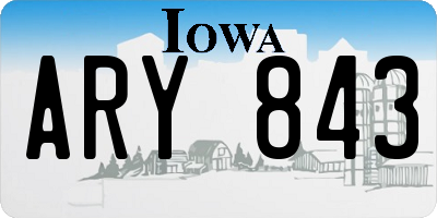 IA license plate ARY843