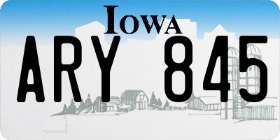 IA license plate ARY845