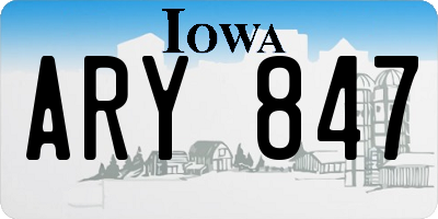 IA license plate ARY847