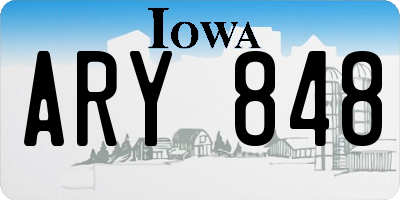 IA license plate ARY848
