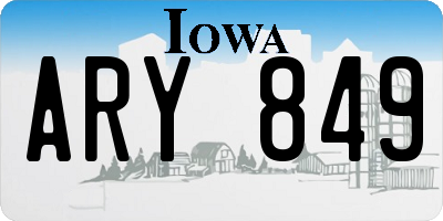 IA license plate ARY849