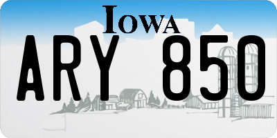 IA license plate ARY850