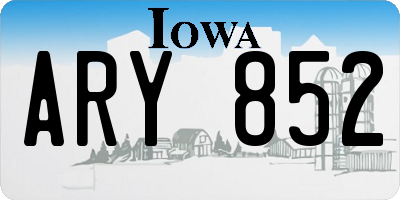 IA license plate ARY852