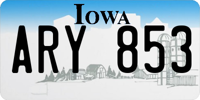 IA license plate ARY853