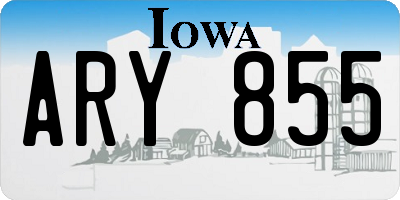 IA license plate ARY855