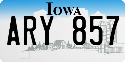 IA license plate ARY857