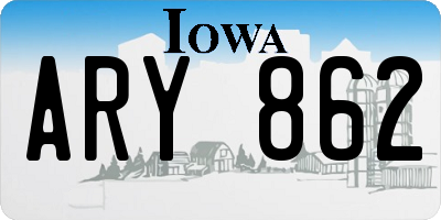IA license plate ARY862