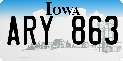 IA license plate ARY863