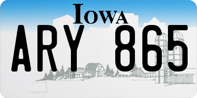 IA license plate ARY865
