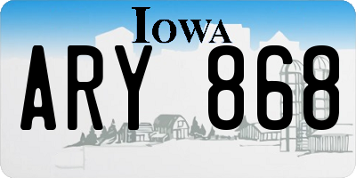 IA license plate ARY868