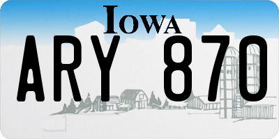 IA license plate ARY870