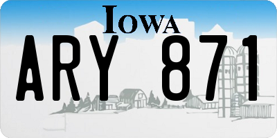 IA license plate ARY871