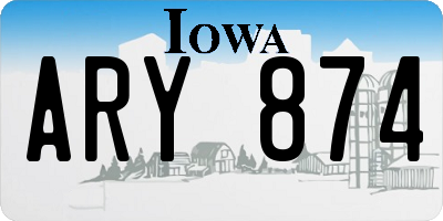 IA license plate ARY874