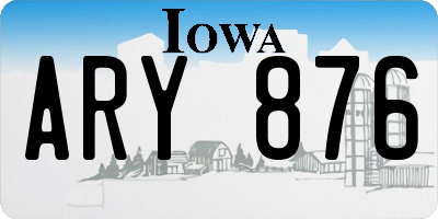 IA license plate ARY876