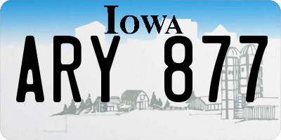 IA license plate ARY877