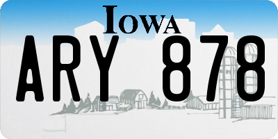 IA license plate ARY878