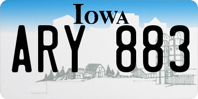 IA license plate ARY883