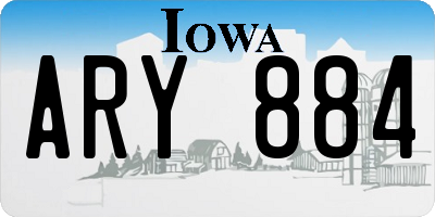 IA license plate ARY884