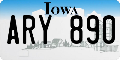 IA license plate ARY890