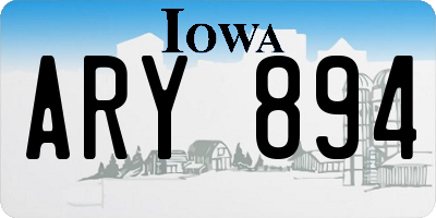 IA license plate ARY894